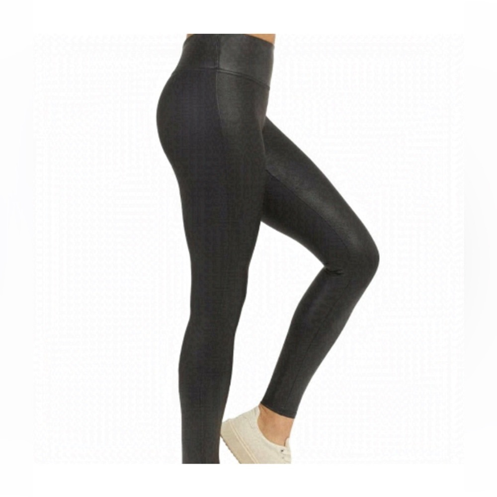 Spanx | Faux-Leather | Legging | Wide Waistband | High Rise | Black | Size M